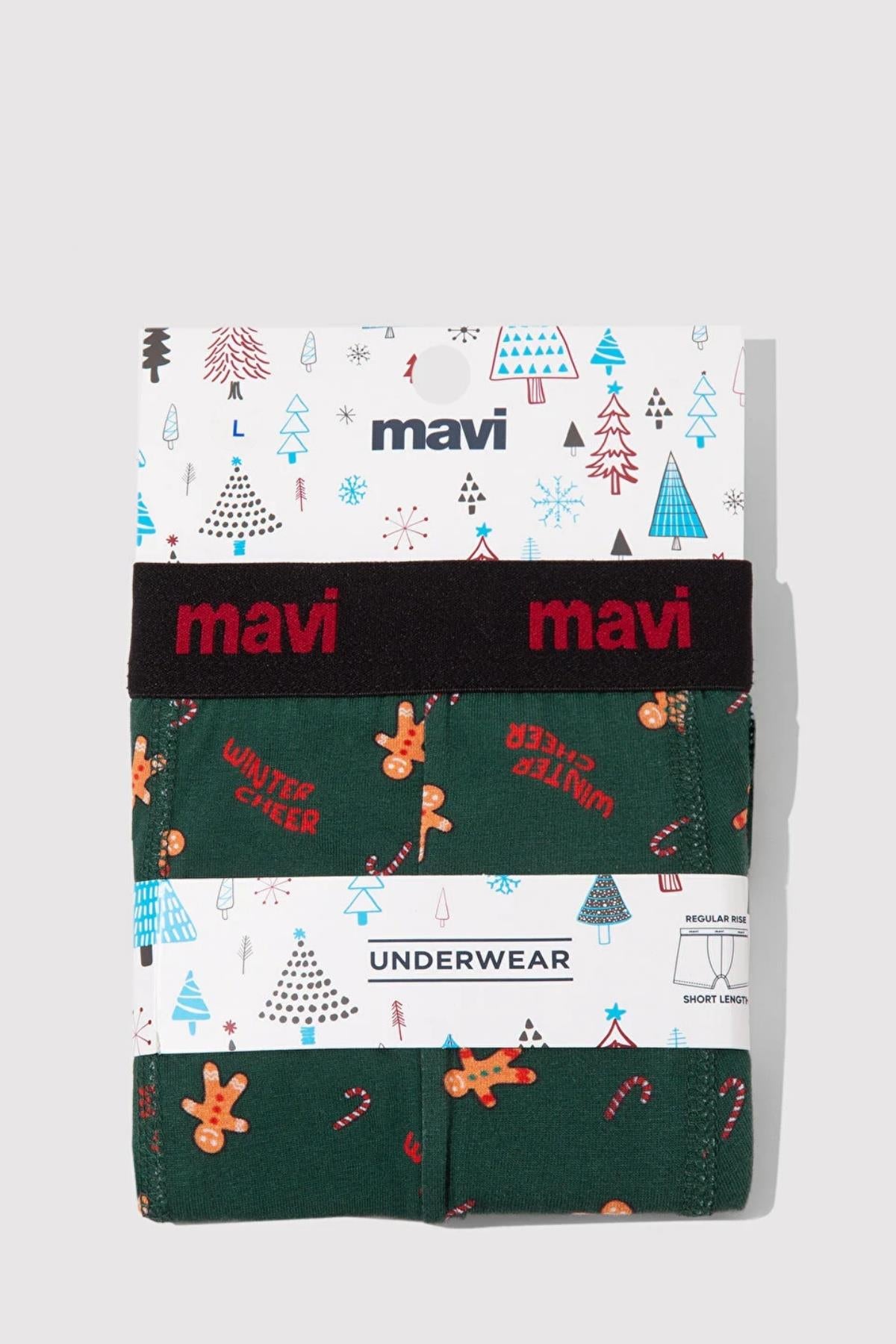 Mavi Koyu Yeşil Erkek Boxer M0912133-7