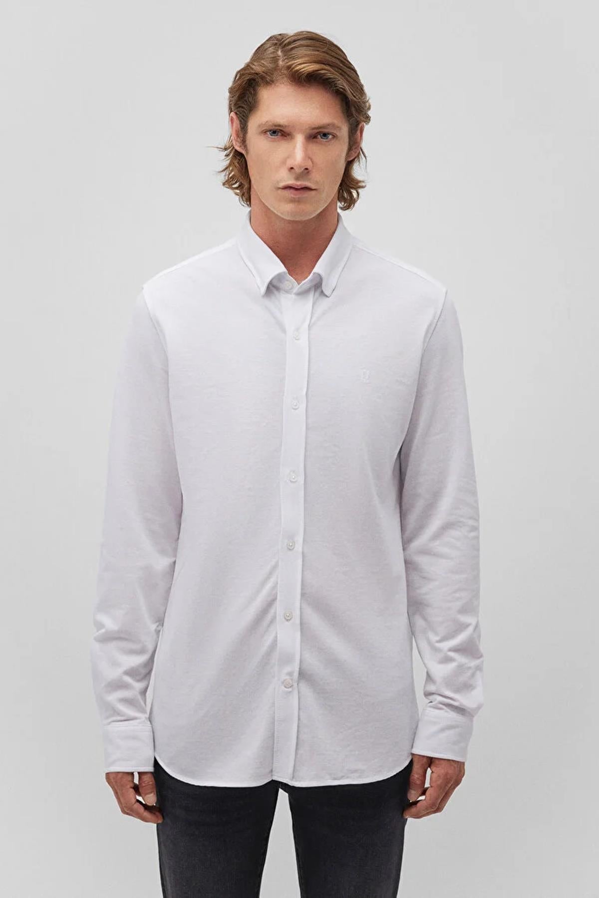 Mavi Uzun Kol Erkek Gömlek M0211092-6