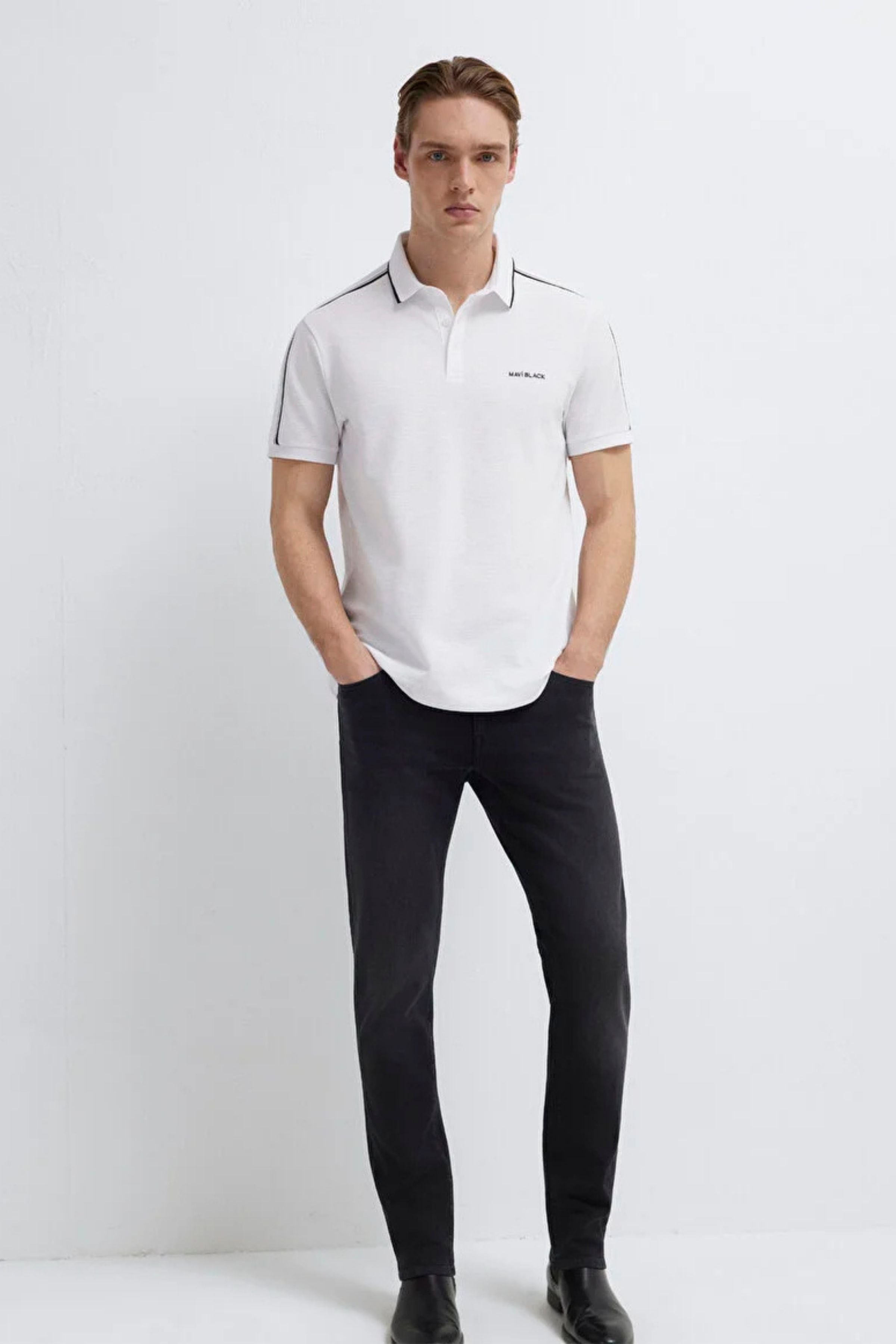 Mavi Polo Beyaz Erkek Tişört M0611838-620
