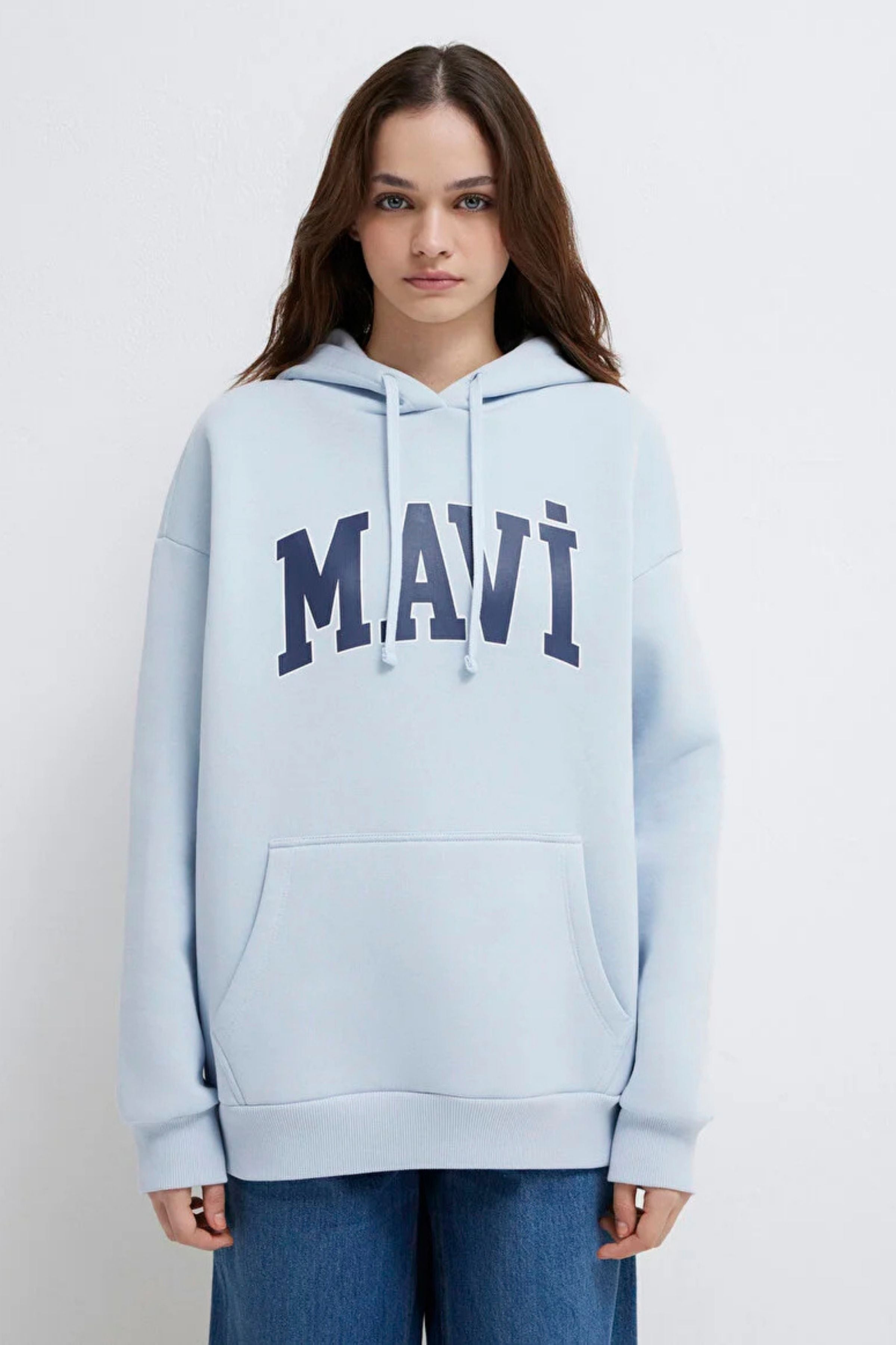 Mavi Kapüşonlu Kadın Sweat M1600361