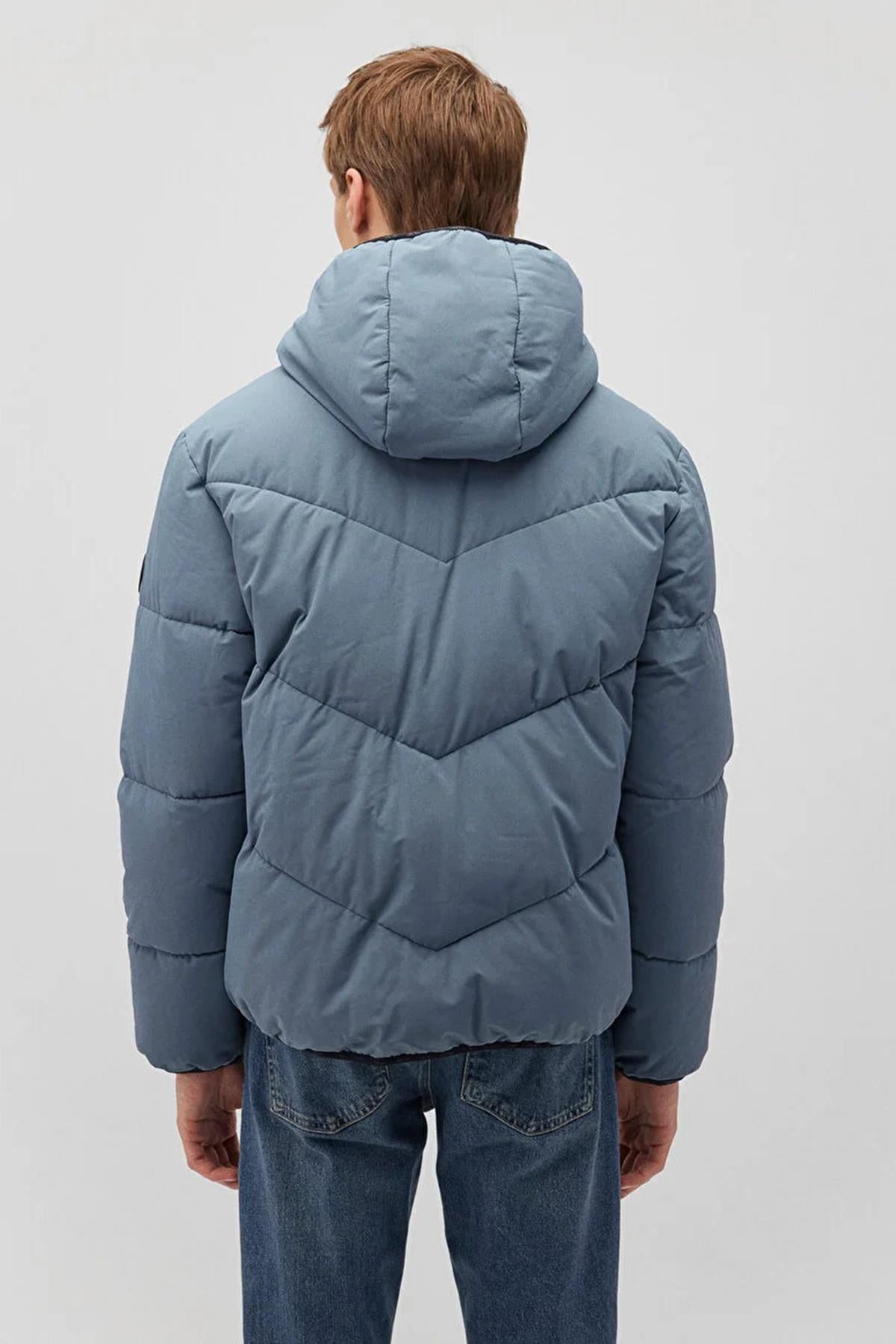 Mavi Kapüşonlu Erkek Ceket M0110360-7