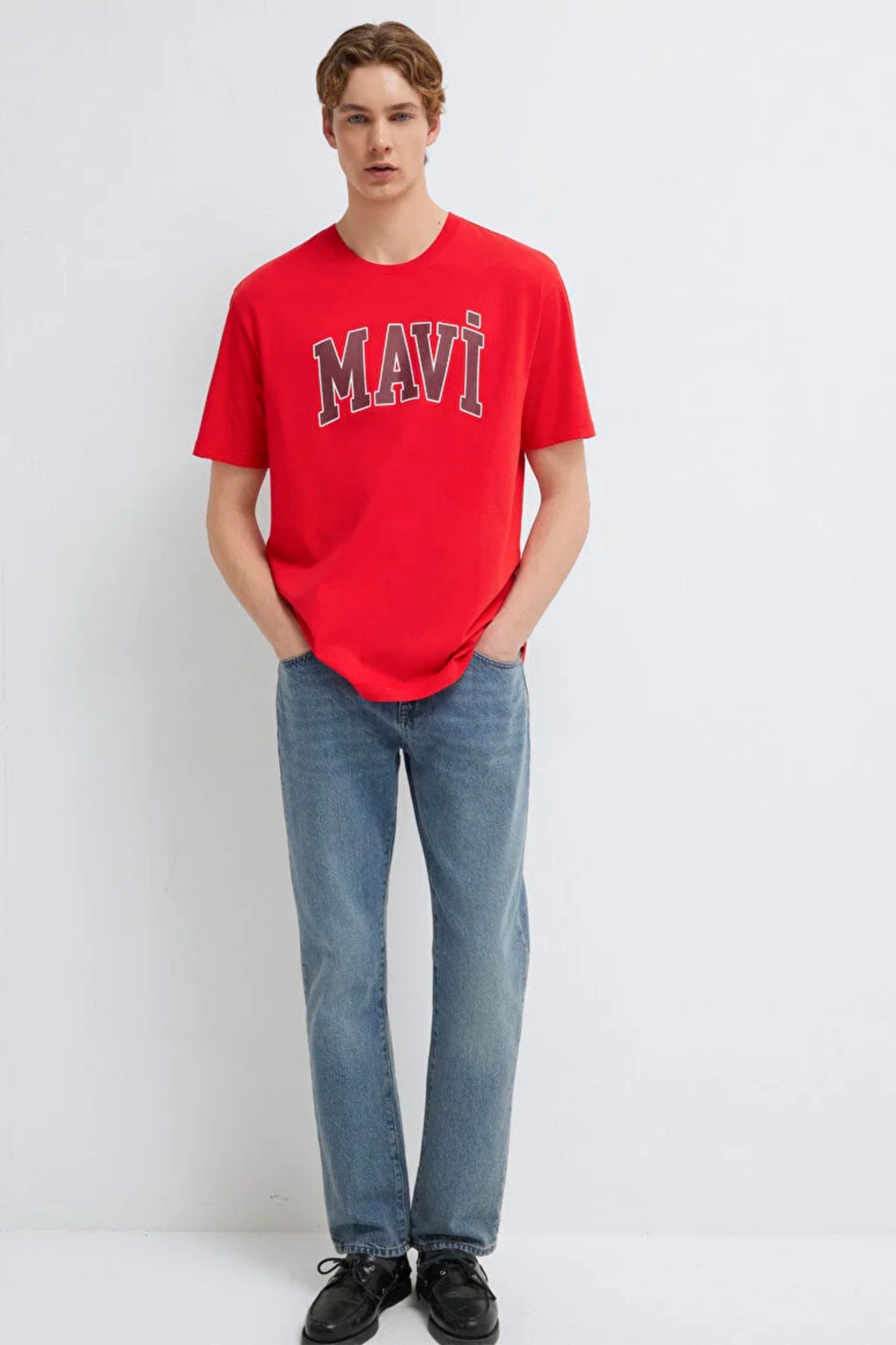 Mavi Logo Çin Kırmızısı Erkek Tişört M0611711-70467