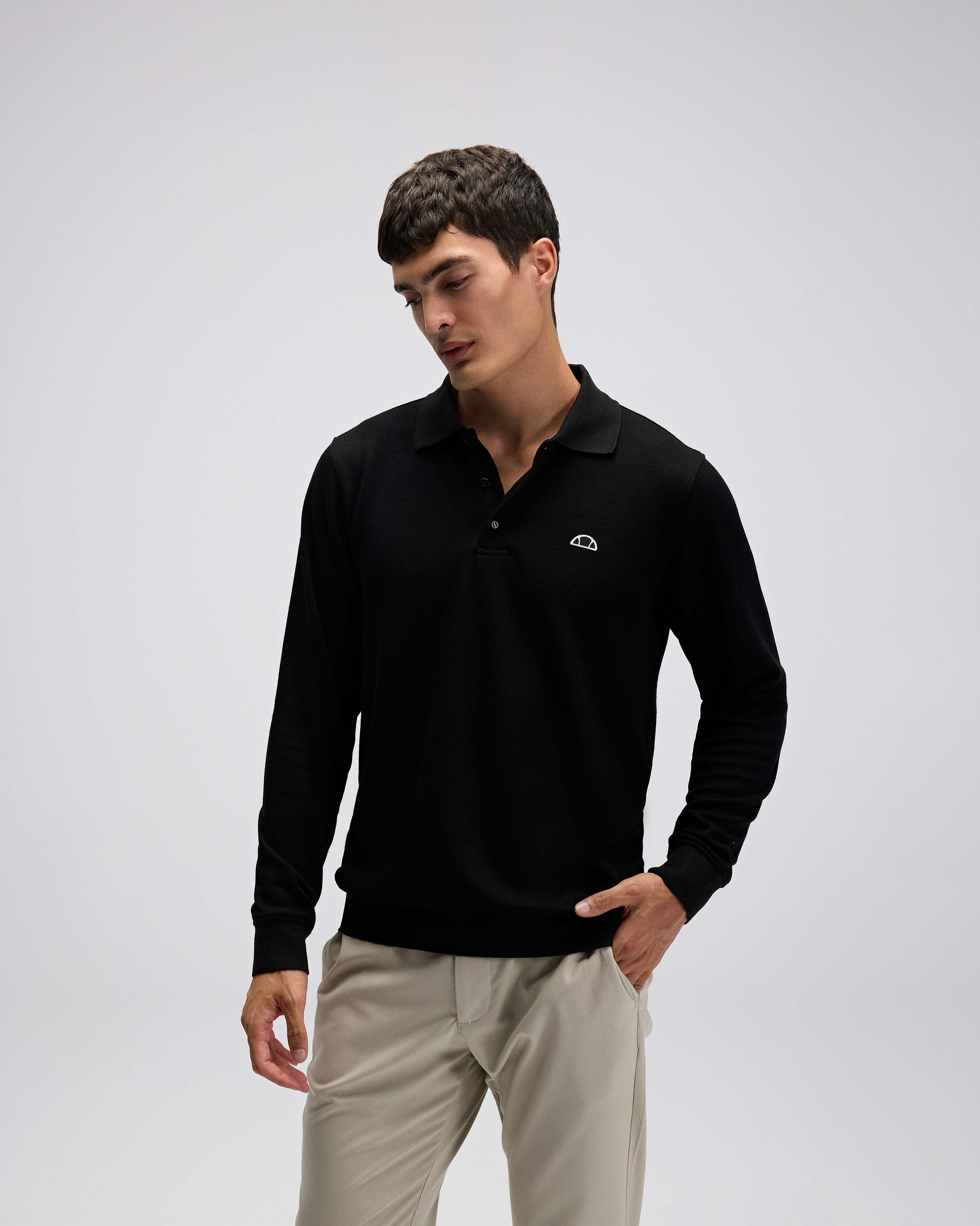 Ellesse Erkek Polo Sweatshirt Em607-Bk