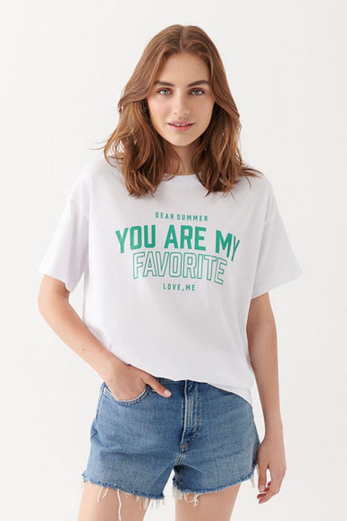 Mavi Favorıte Baskılı Kadın Tişört 1610381-62