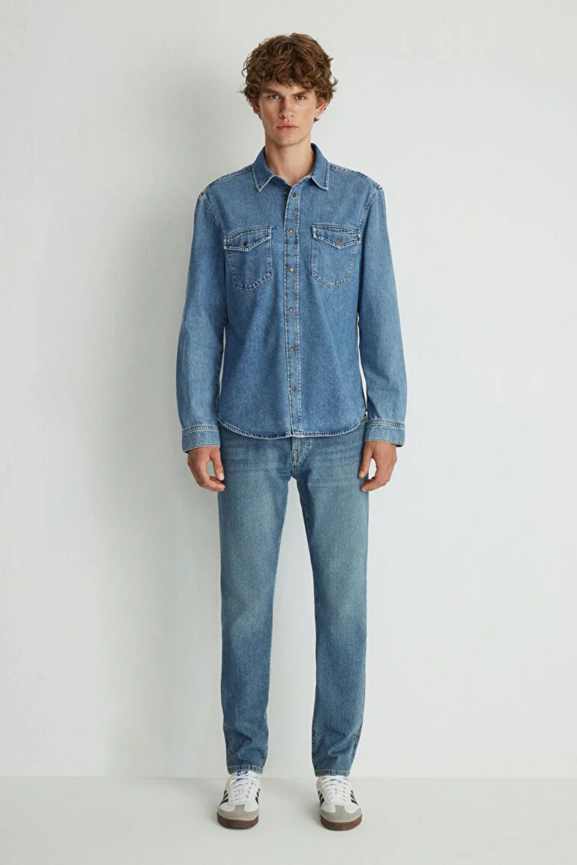 Mavi Ted Mid Blue Erkek Jean Gömlek M0210909-87933