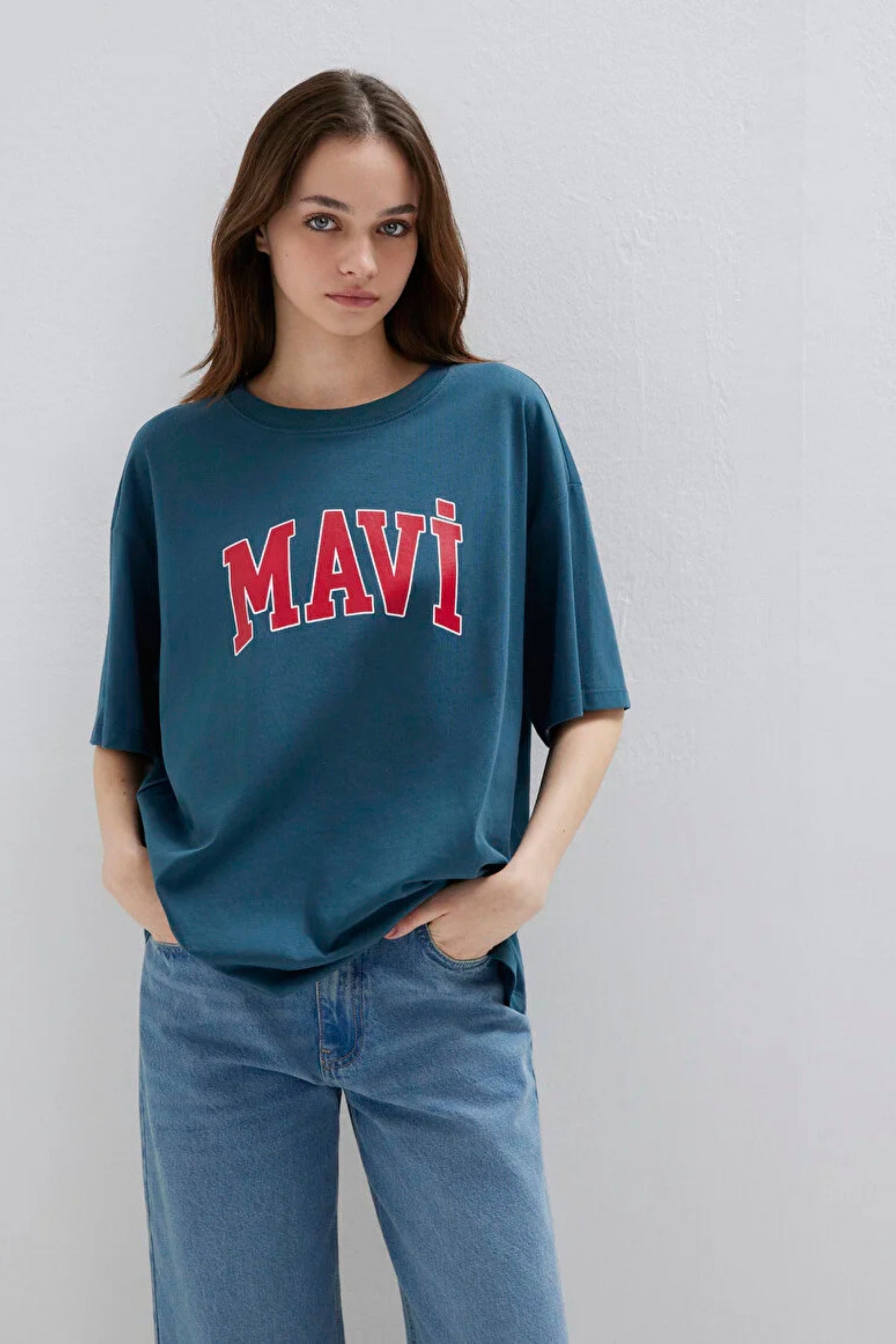 Mavi Baskılı Cashmere Rose Kadın Tişört M1600843-71063