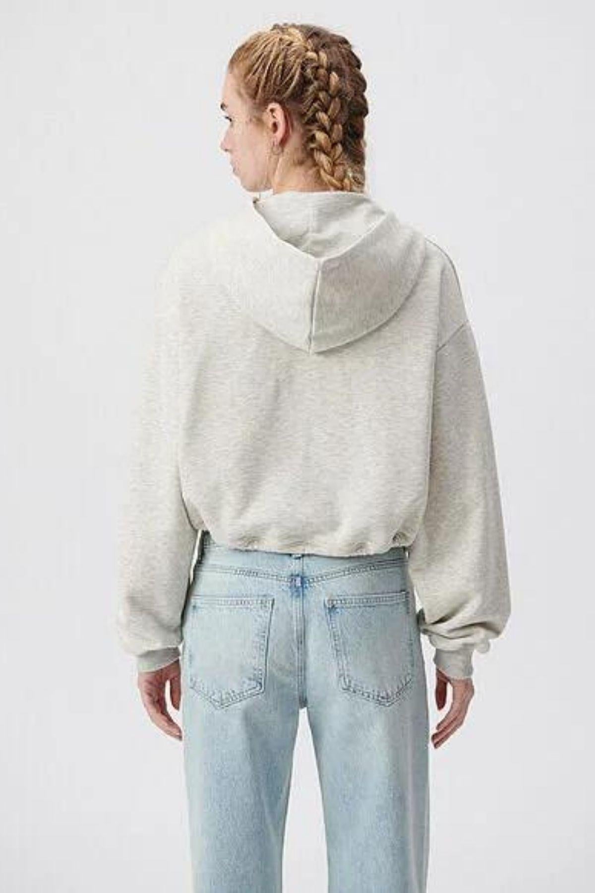 Mavi Fermuarlı Penye Kadın Sweat M1611956-8
