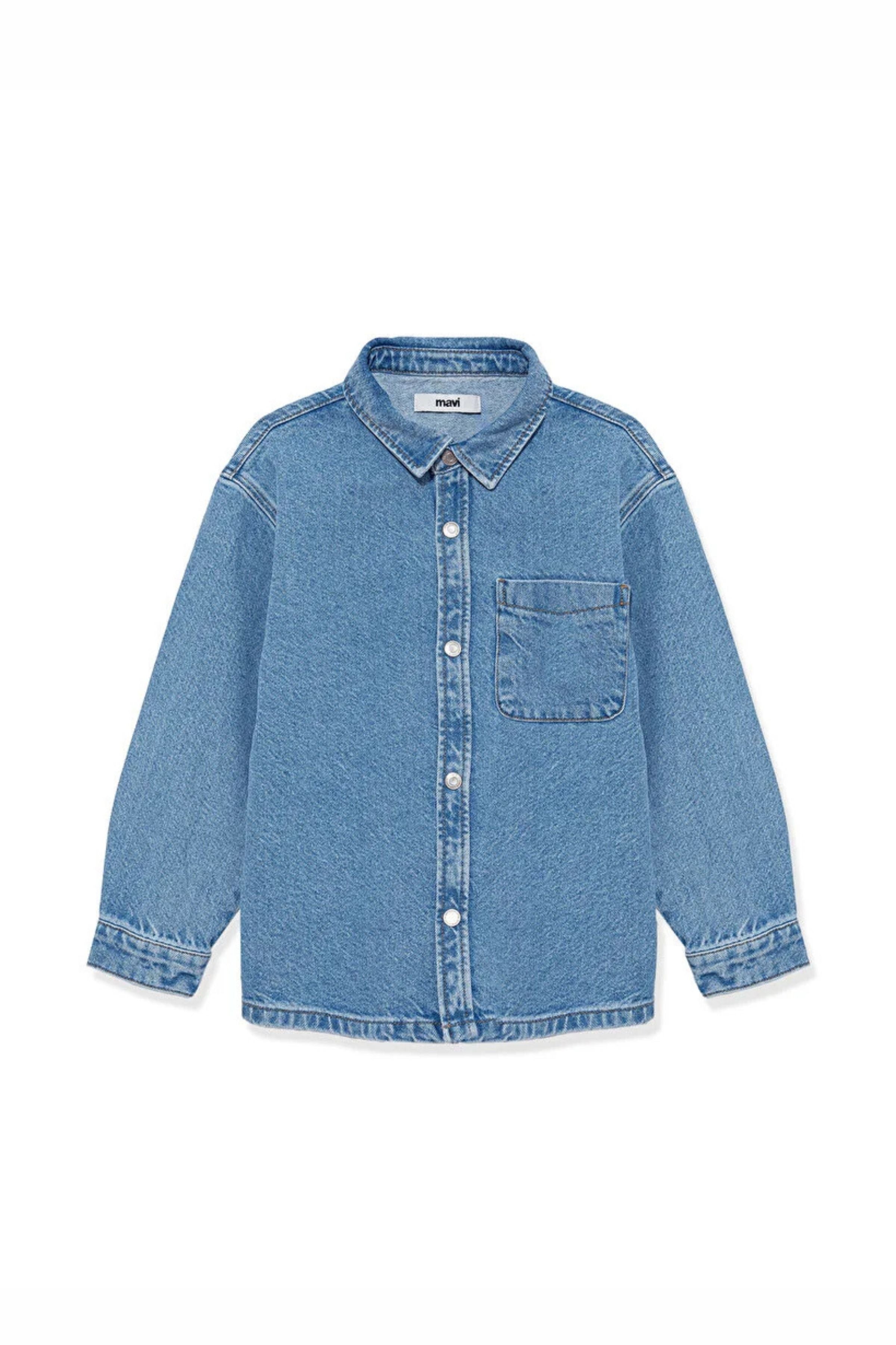 Mavi Bobbo Mid Blue Str Erkek Çocuk Jean Gömlek M6210000-86709
