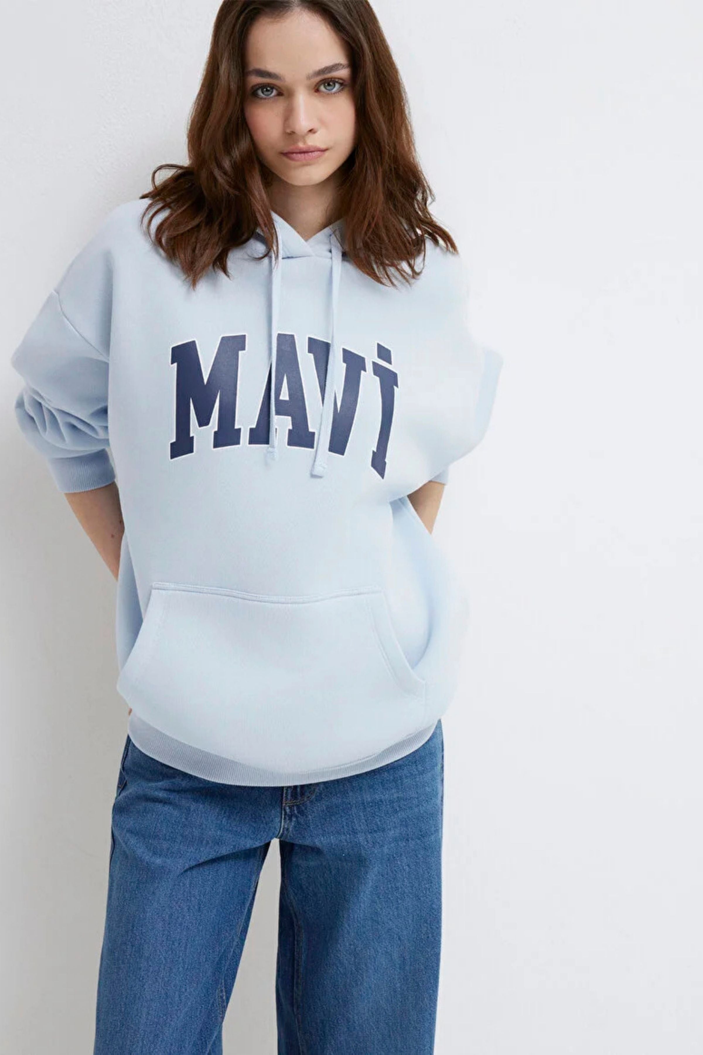 Mavi Kapüşonlu Kadın Sweat M1600361