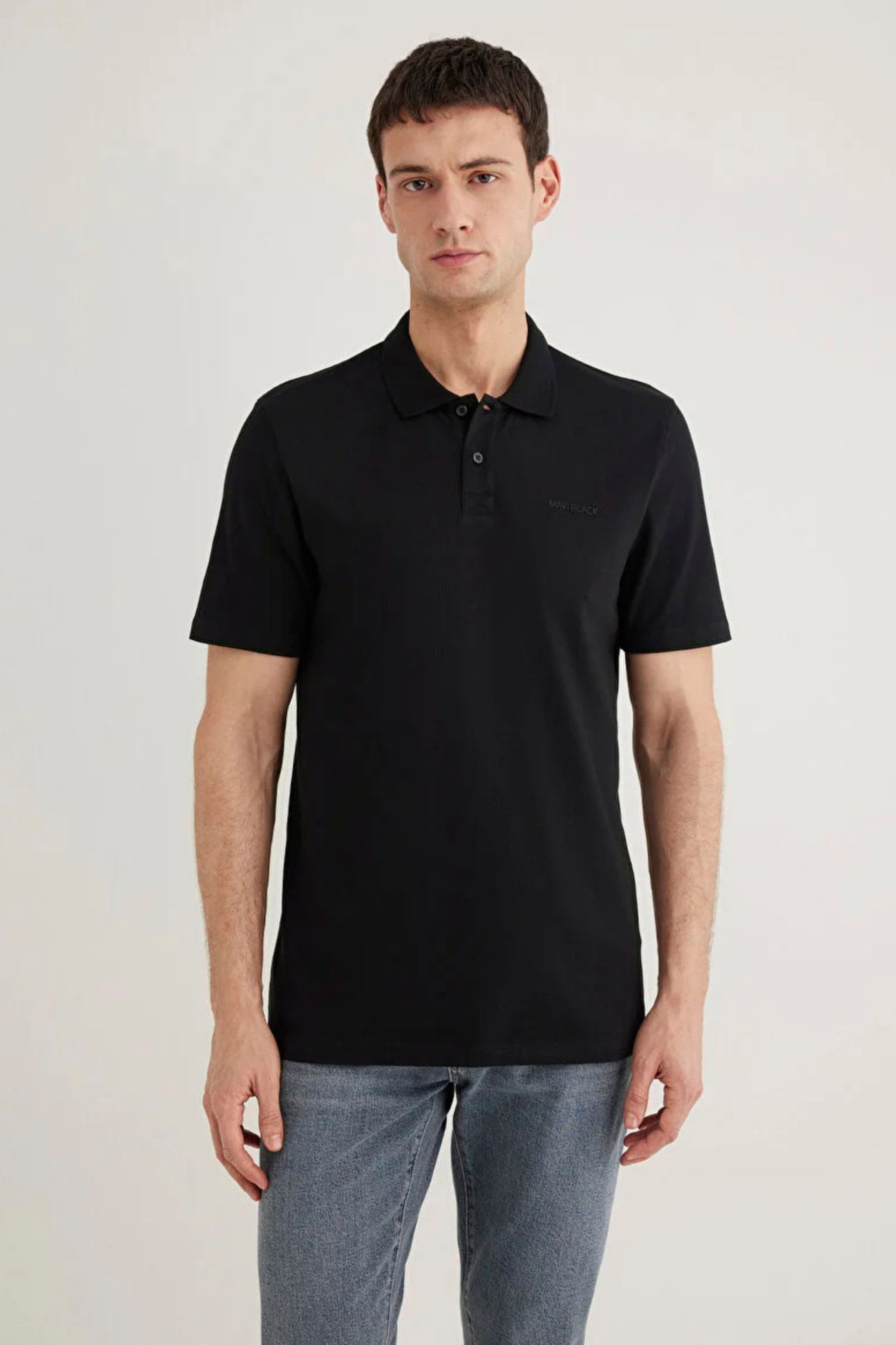 Mavi Polo Yaka Siyah Erkek Tişört M0611837-900