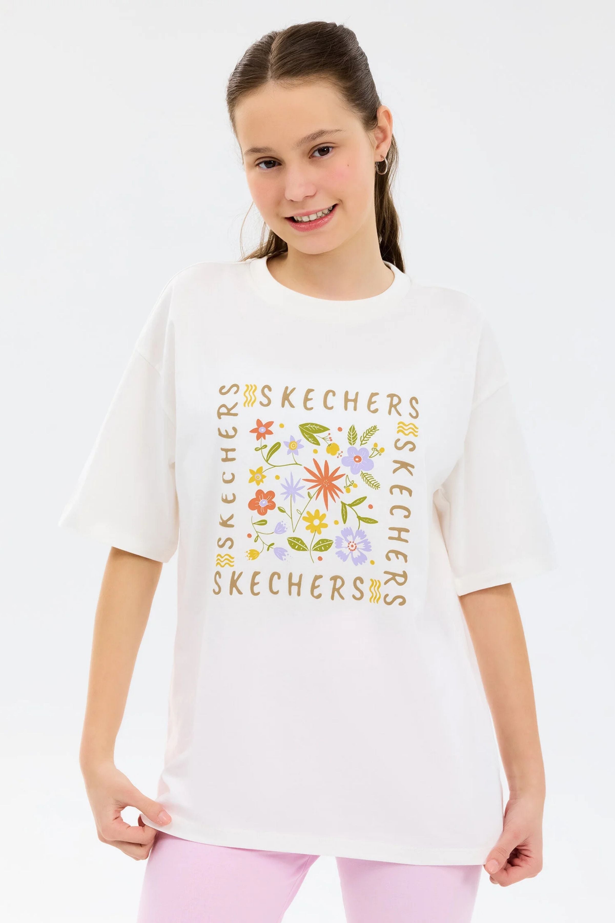 Skechers G Graphic Oversize Kız Çocuk Tişört SK2610018-3855