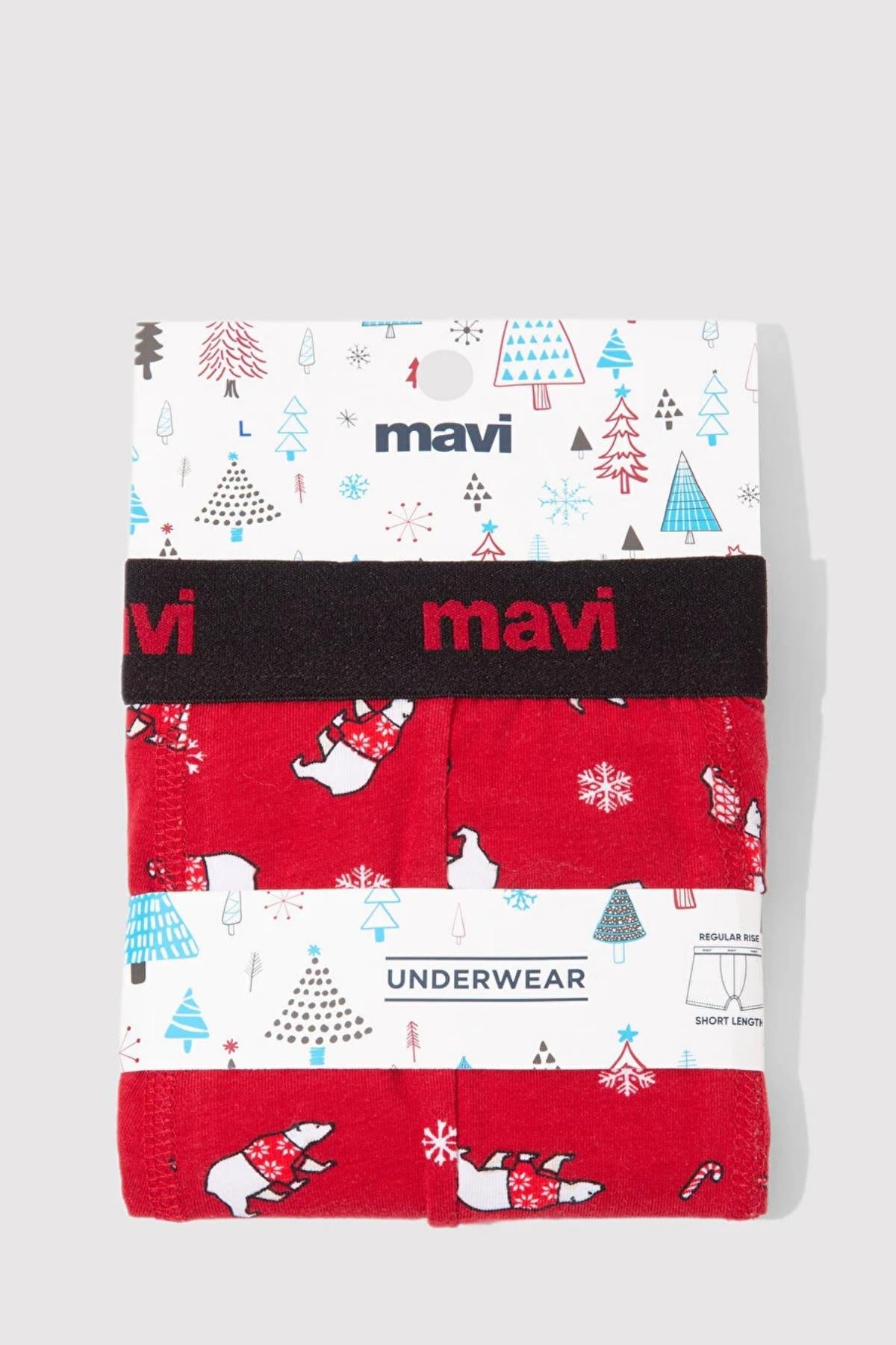 Mavi Kırmızı Erkek Boxer M0912140-3