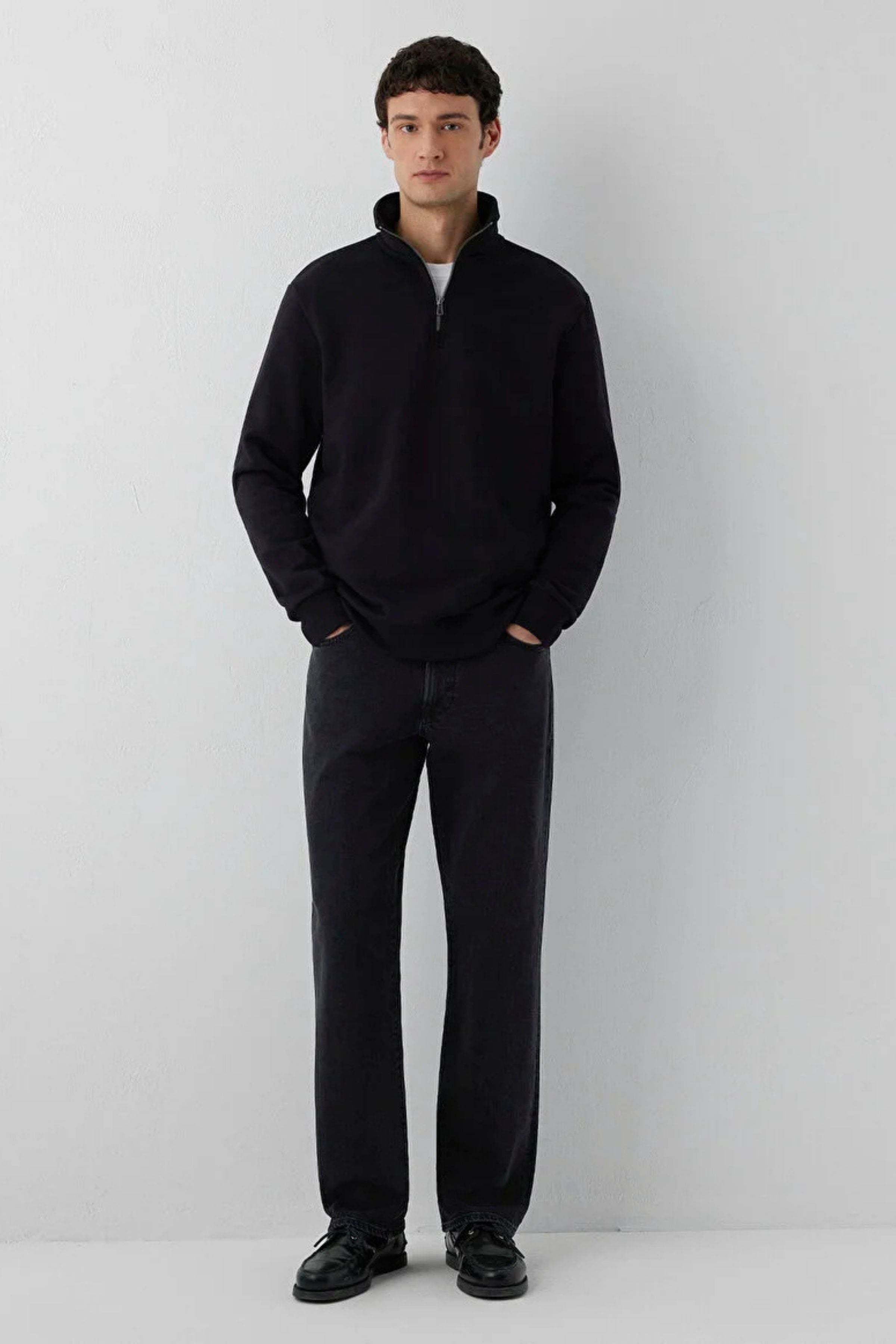 Mavi Yarım Fermuarlı Erkek Sweat M0S20027-900