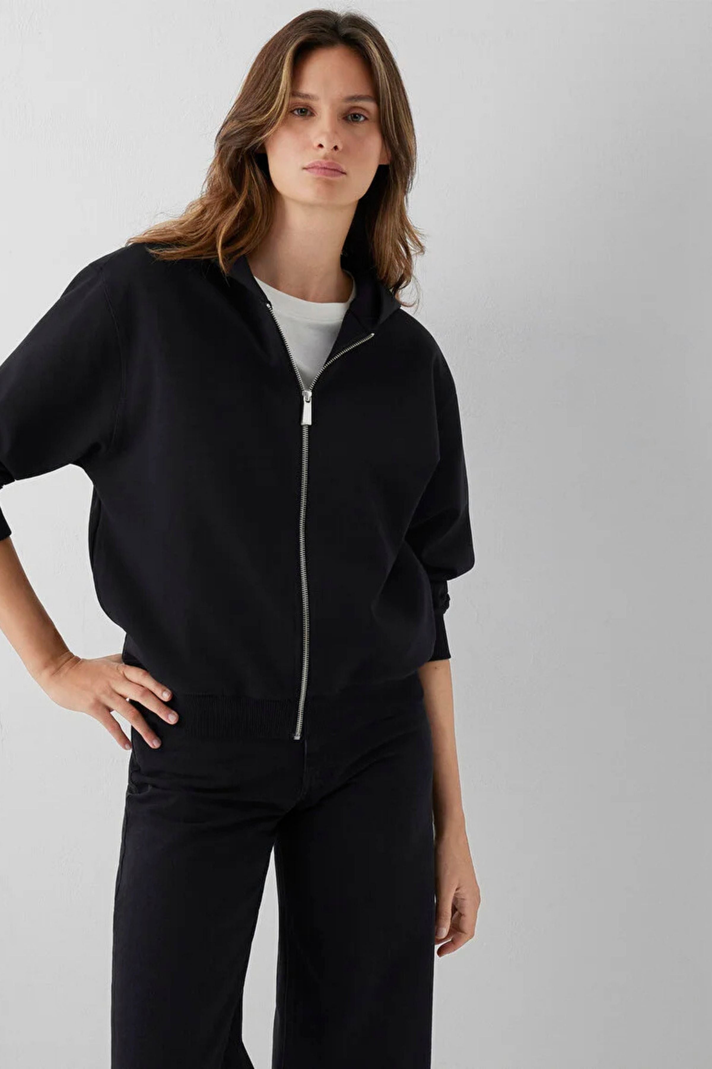 Mavi Fermuarlı Kadın Sweat M1s10569