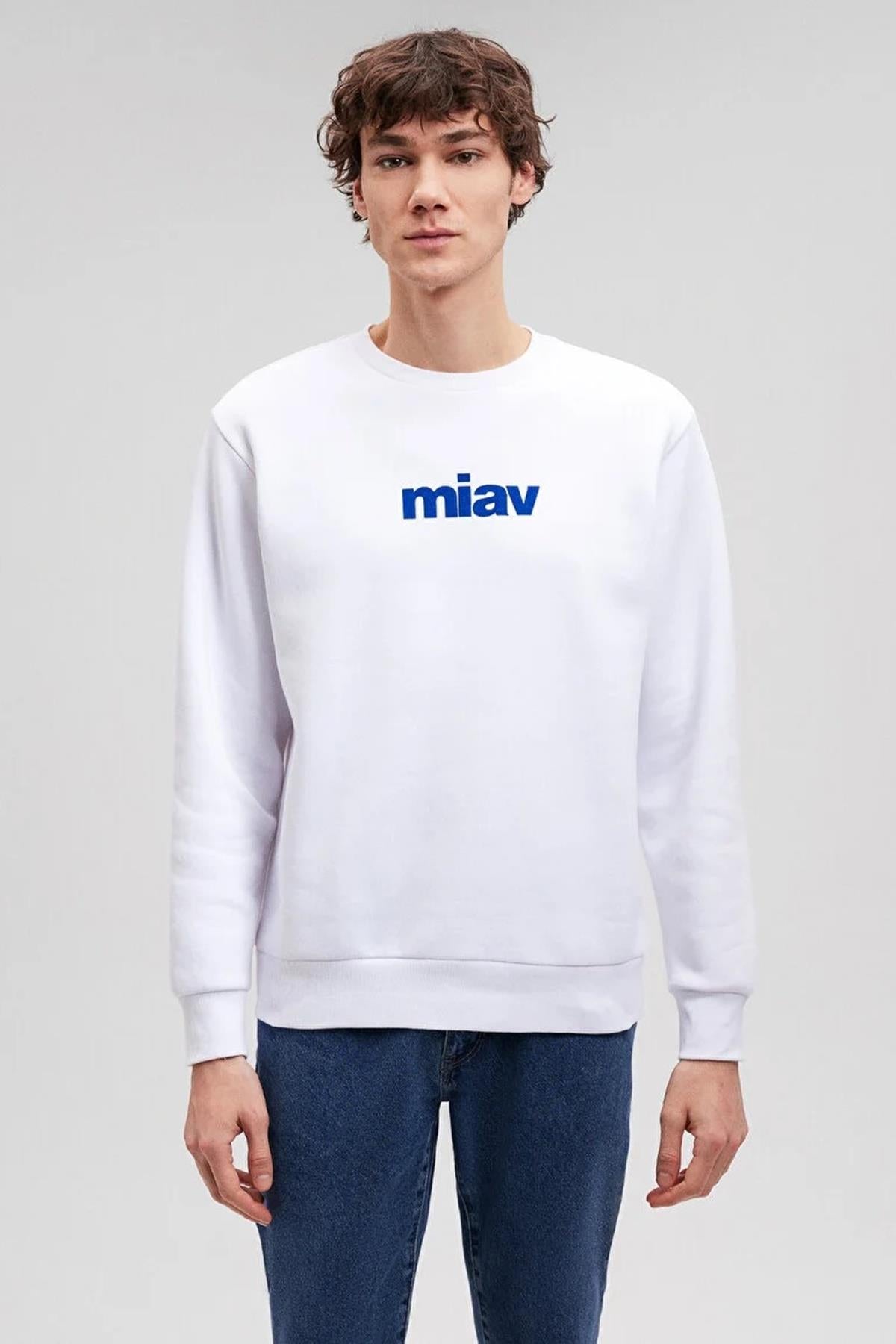 Mavi Miav Baskılı Erkek Sweat M0610925-6