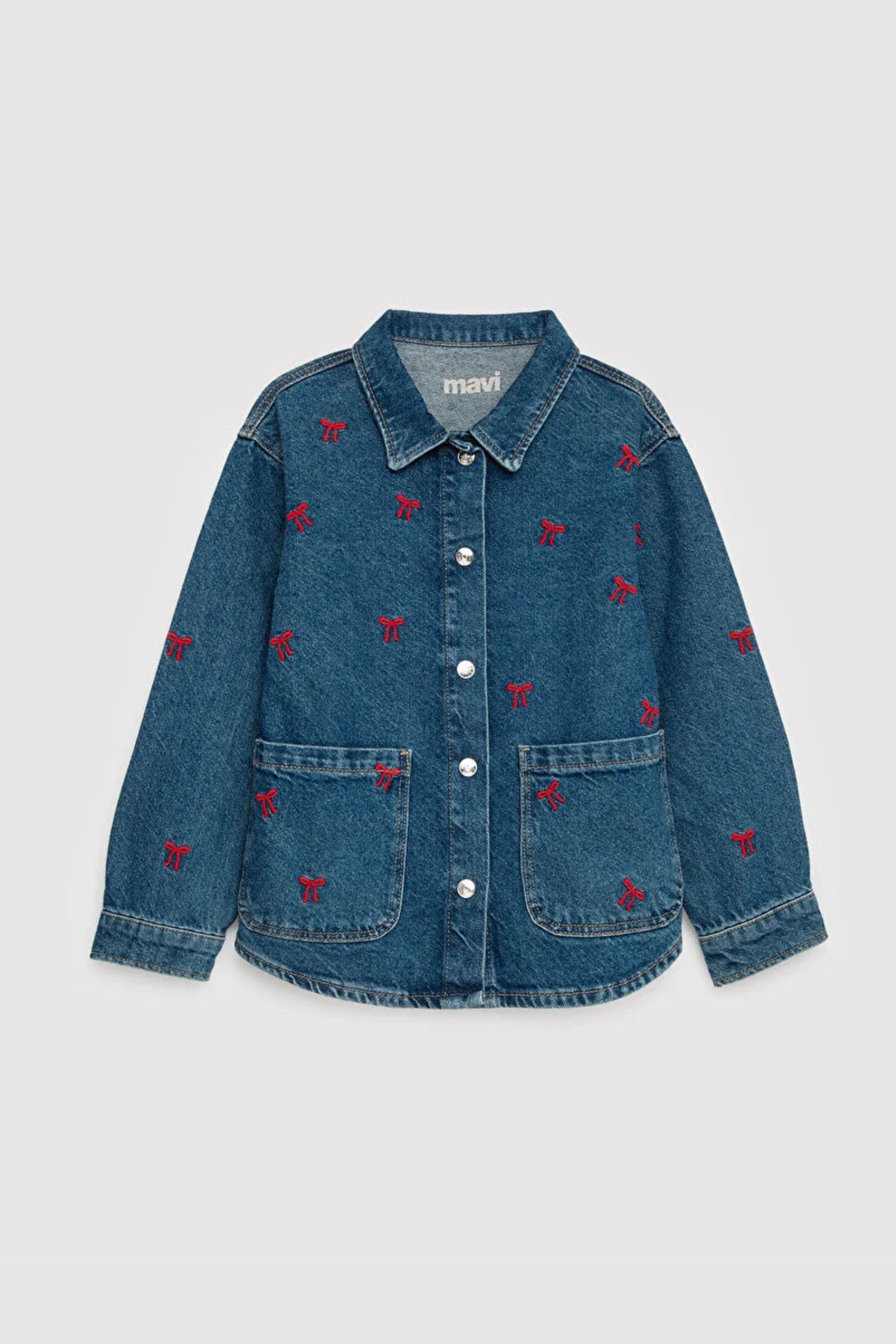 Mavi Layna Kız Çocuk Jean Gömlek M7210002