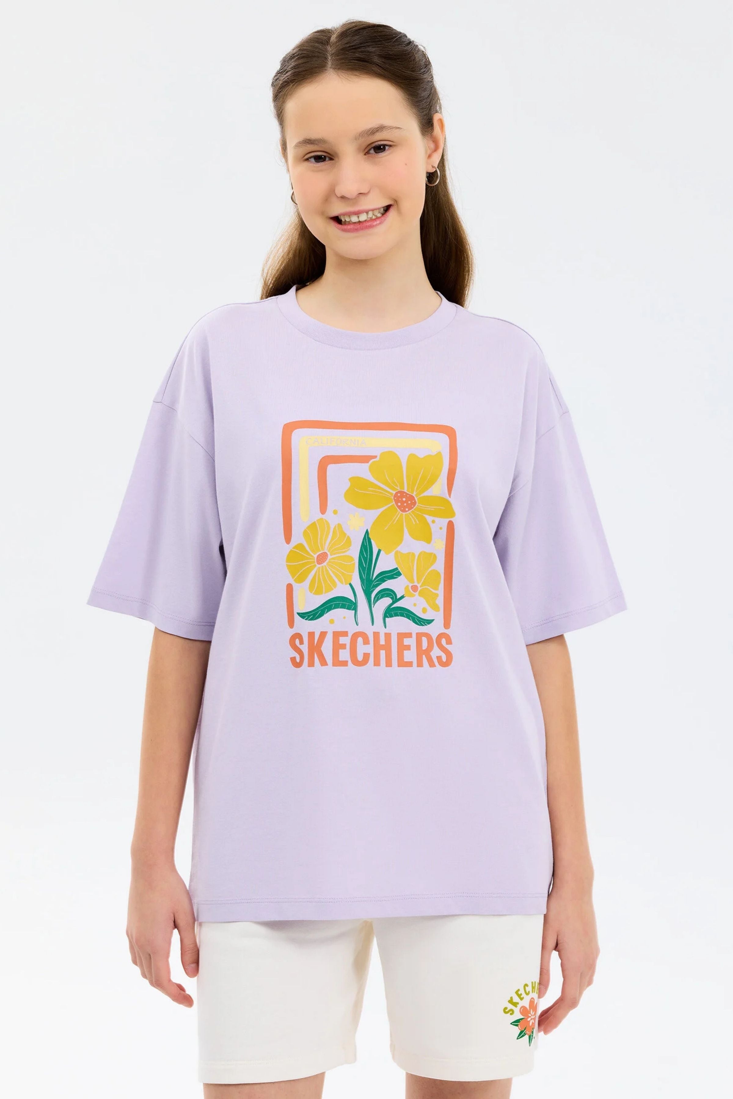 Skechers G Graphic Oversize Kız Çocuk Tişört SK2610019-0764