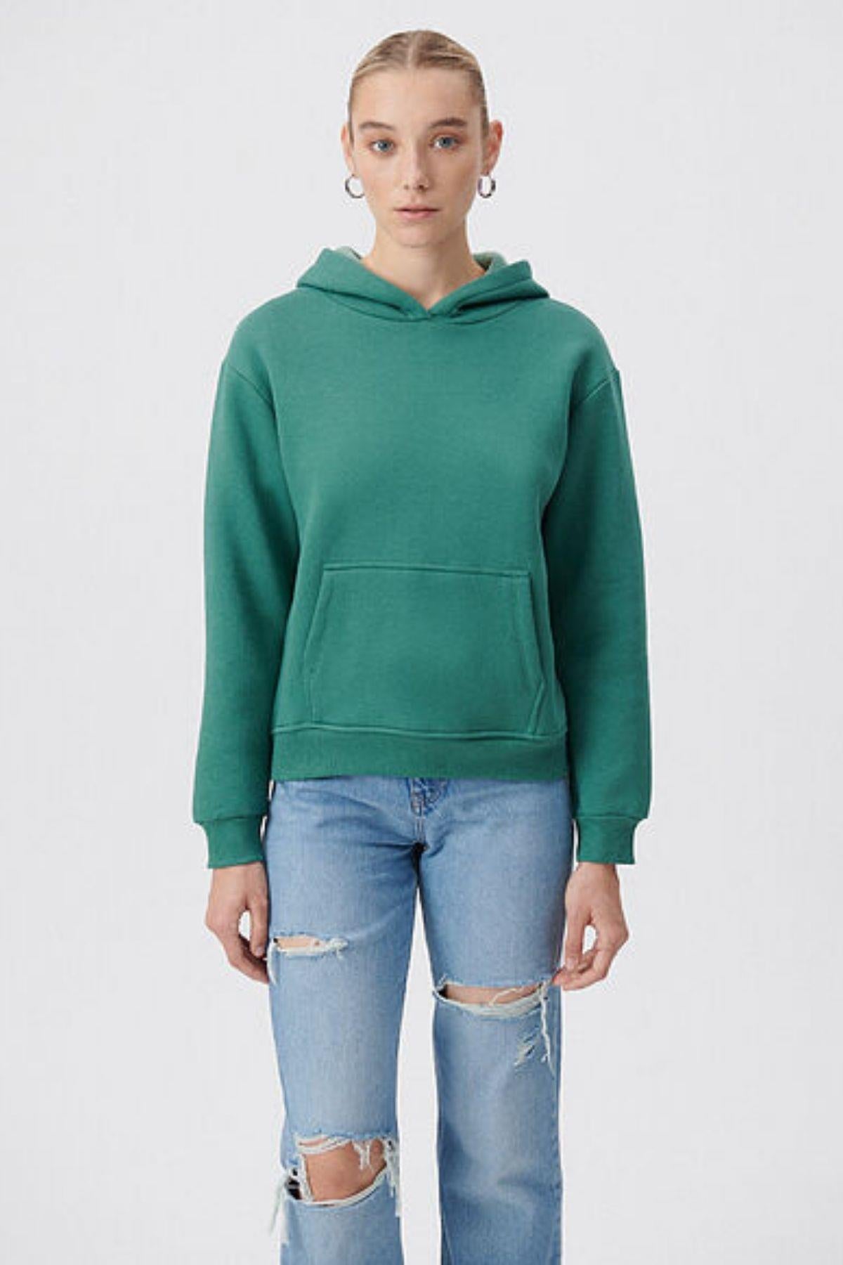Mavi Kapüşonlu  Kadın Sweat M167299-71Bs