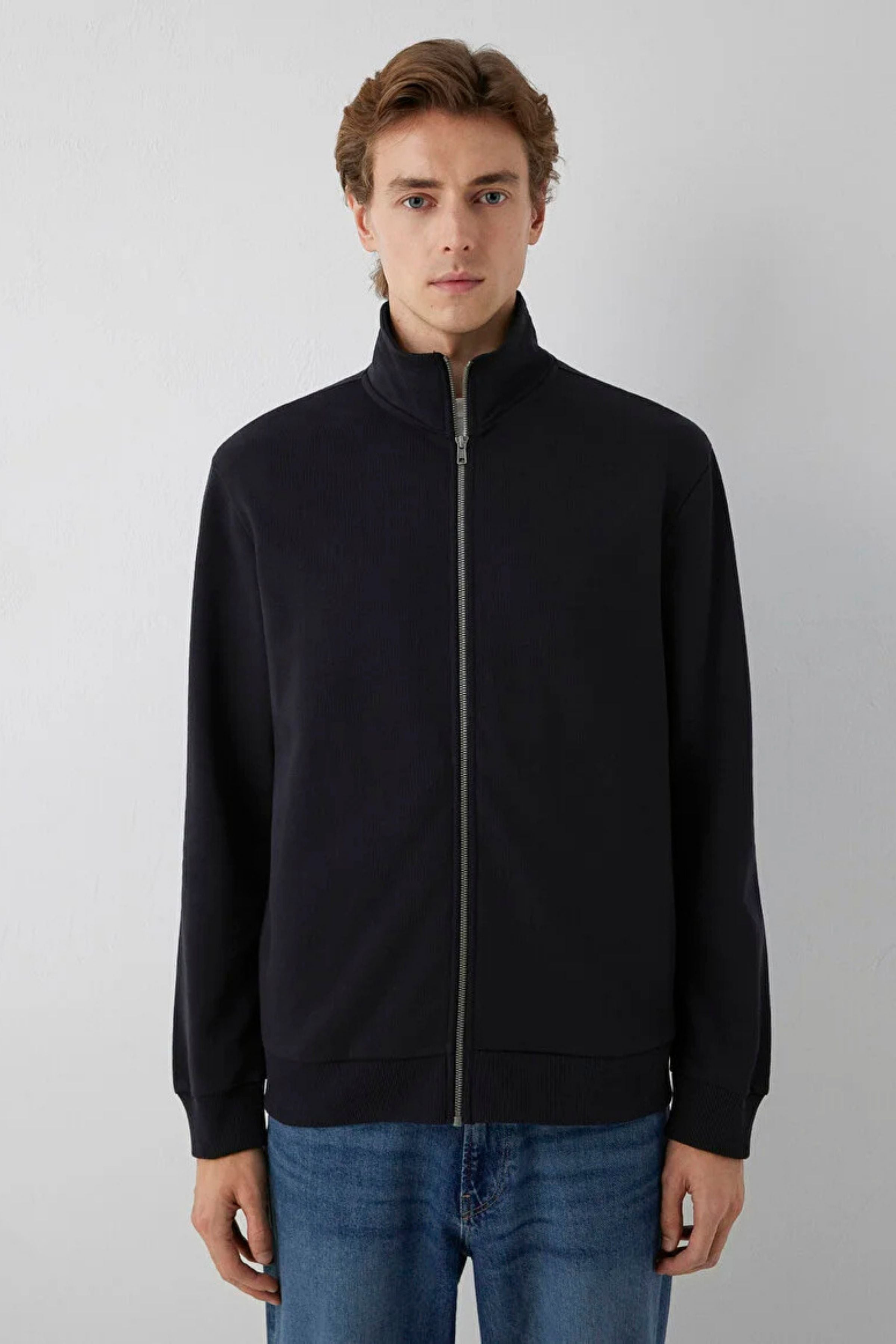 Mavi Fermuarlı Erkek Sweat M0S10653-900