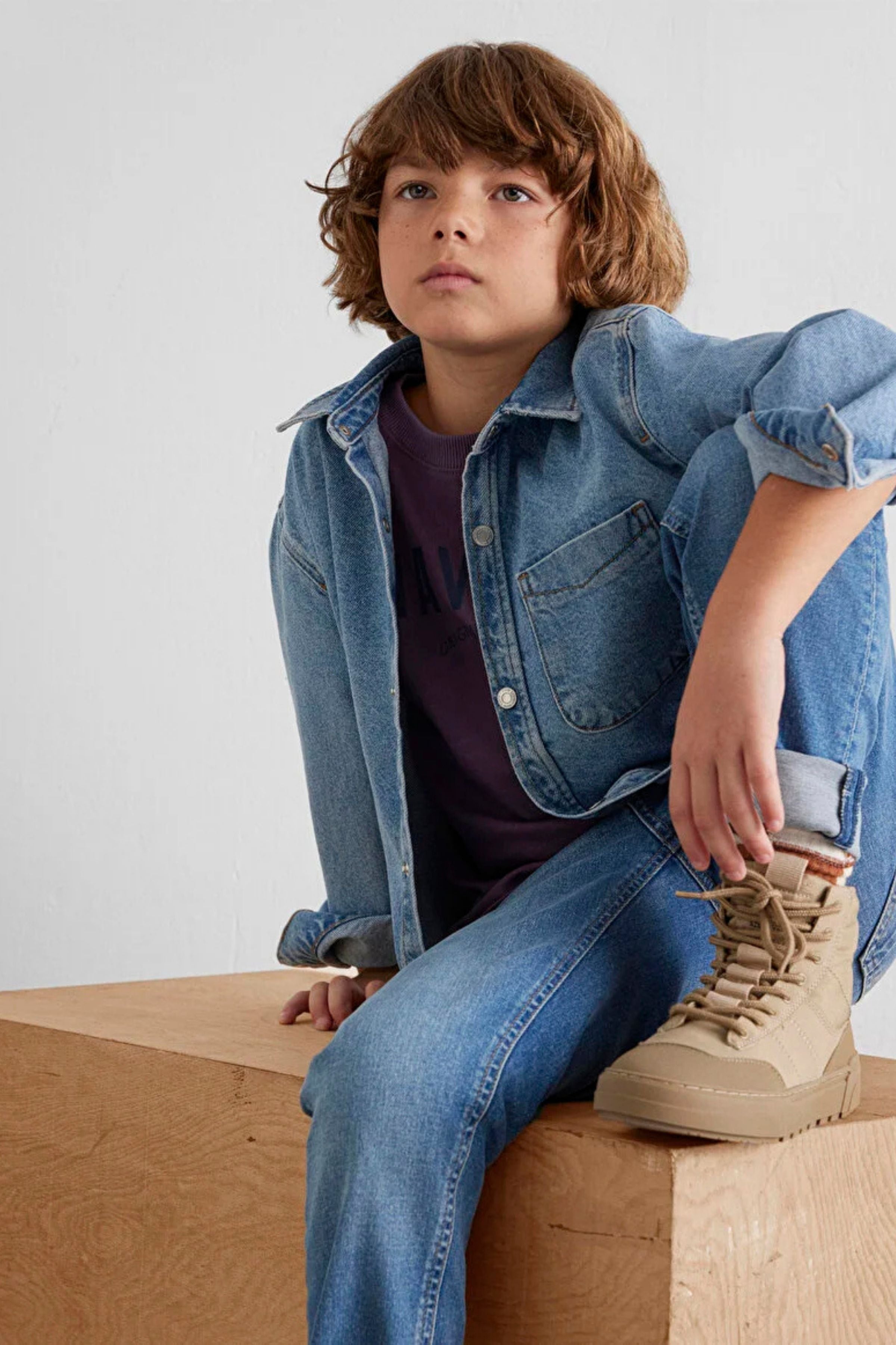 Mavi Bobbo Mid Blue Str Erkek Çocuk Jean Gömlek M6210000-86709