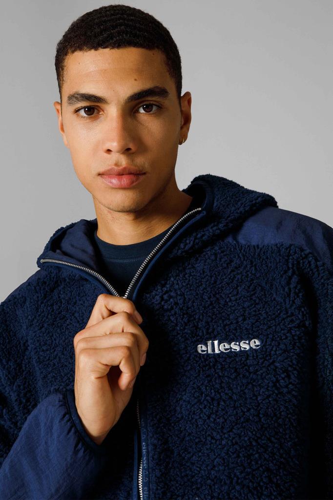 Ellesse Fermuarlı Kapüşonlu Erkek Sweat EM250-NV