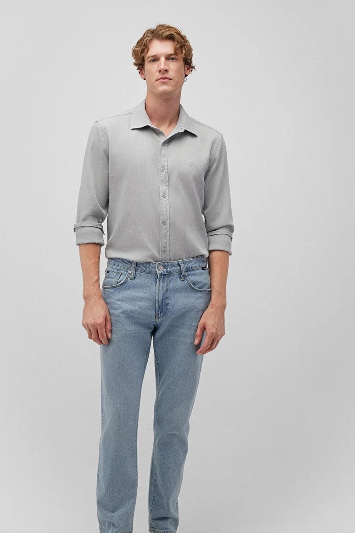 Mavi Uzun Kol Erkek Gömlek M0211091-7
