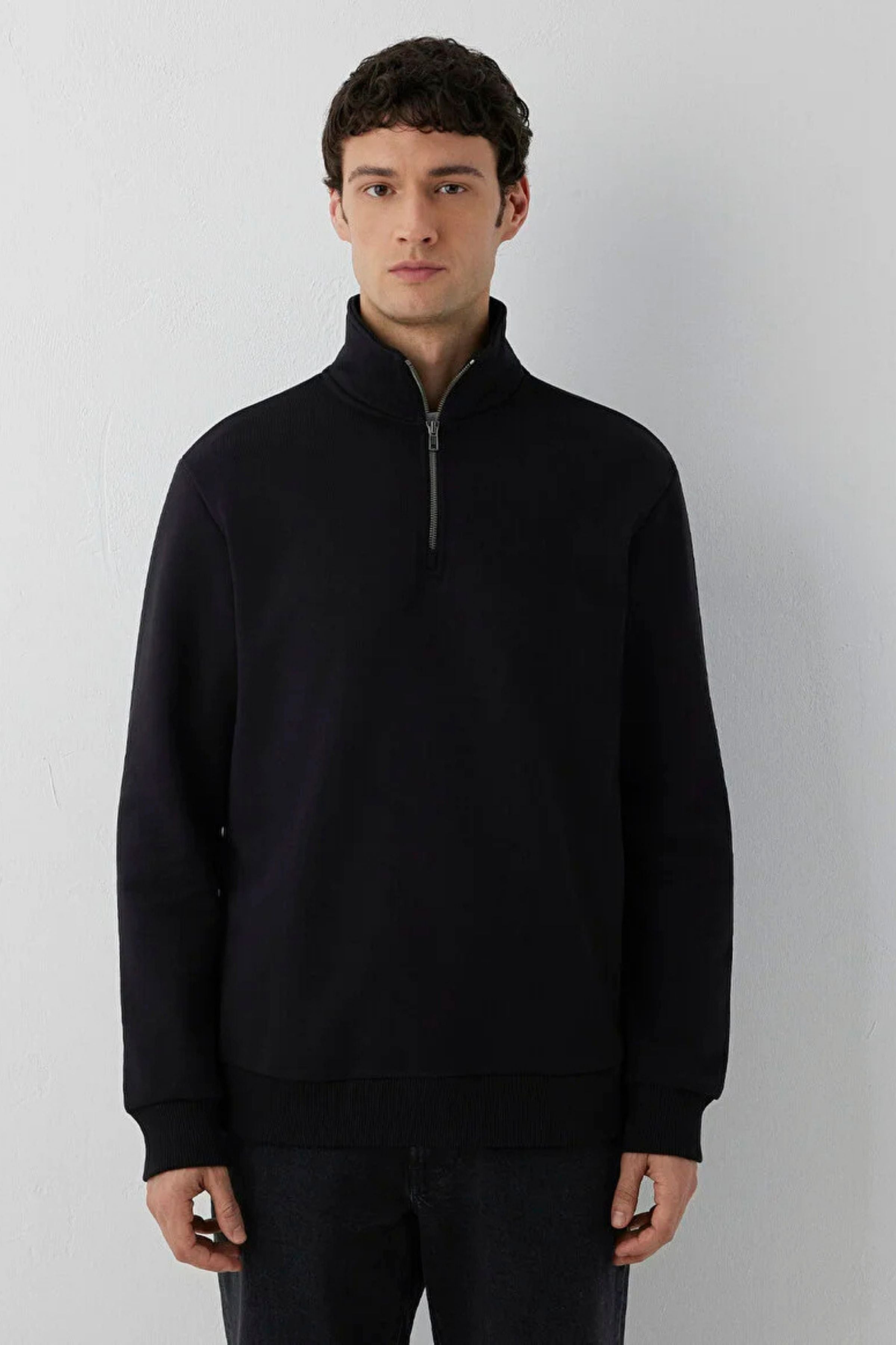 Mavi Yarım Fermuarlı Erkek Sweat M0S20027-900