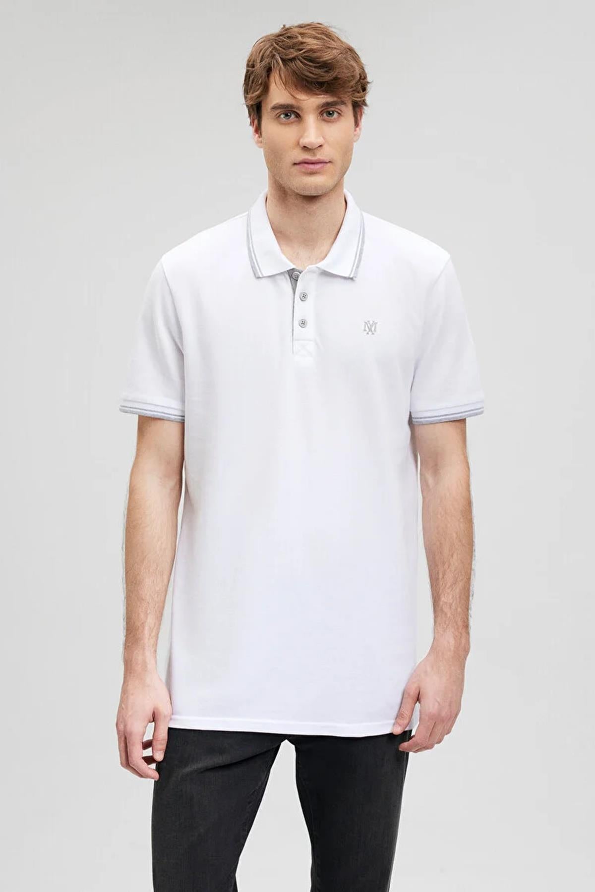 Mavi Polo Beyaz Erkek Tişört 064164-278